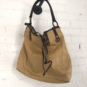 {Lucky Brand} Hobo Mustard & Brown Leather Bag